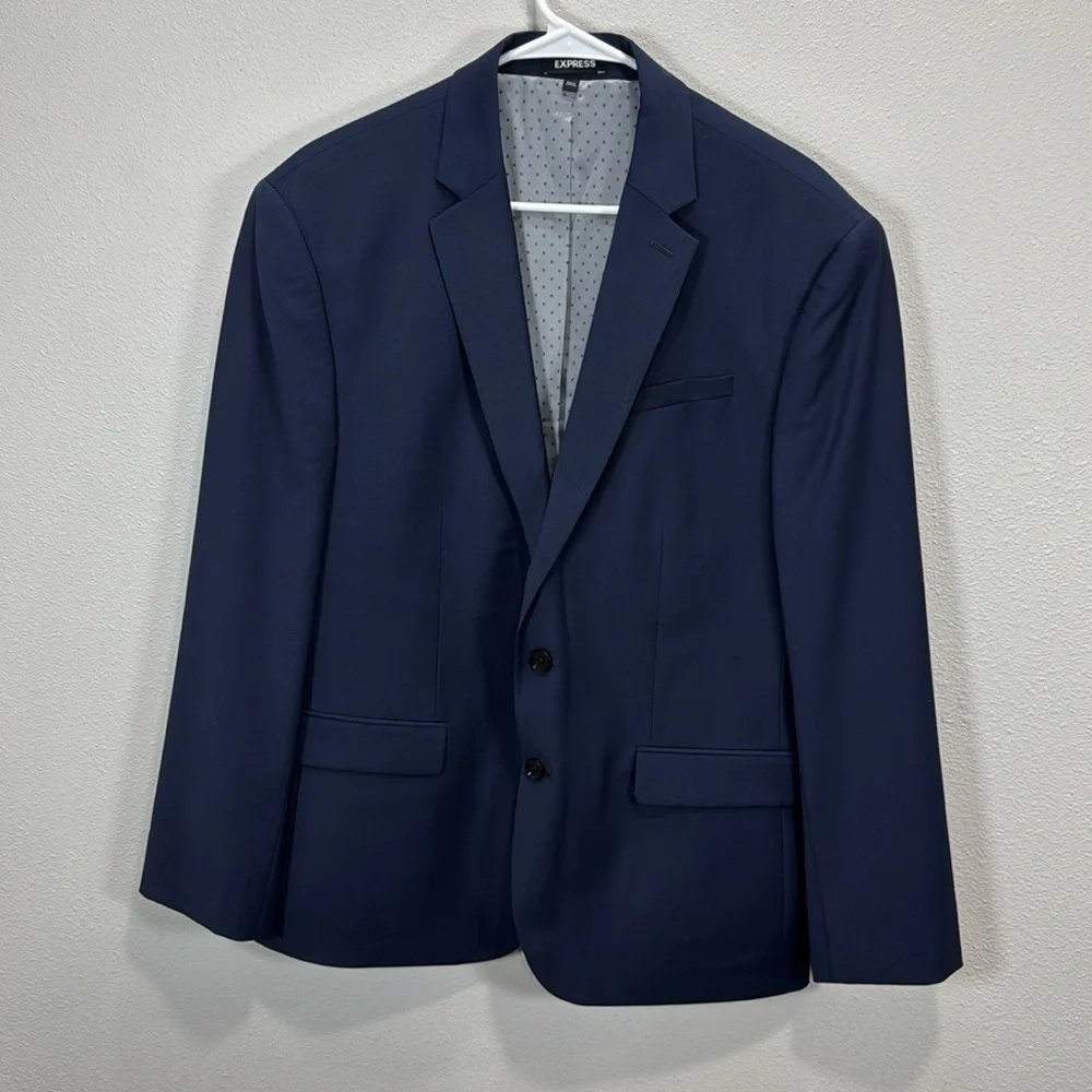 Express wrinkle‎ resistant classic jacket in blue